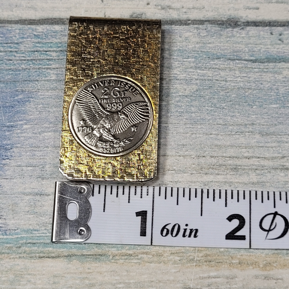 Vintage Silver Issue Gold Money Clip - Picture 5 of 6
